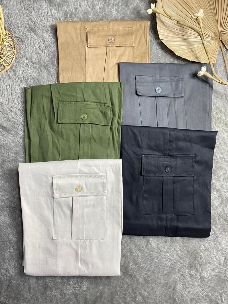 Product Introduction of Zena Celana Kulot Cargo Wanita Highwaist Premium Berkancing Rasleting Bahan Twill Combad Premium Kekinian Korean Style pants unsex hitam【cargo】 celanakulot 2