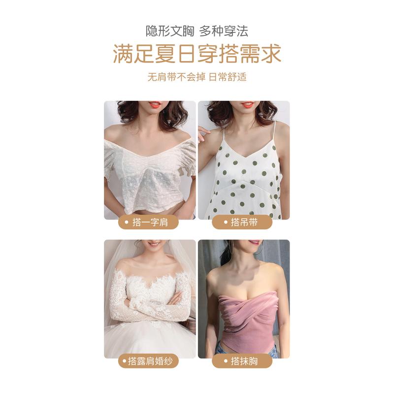 Product Introduction of 2022 summer new arrival front button push-up bra non-slip tube top strapless invisible bra women's bottoming chest wrap 35