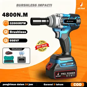 Victool Impact Wrench 21V Baterai Semua motor tembaga Cordless Kunci Impact 4800N/M Impak Buka Motor Mesin Bor Untuk Baut Mobil