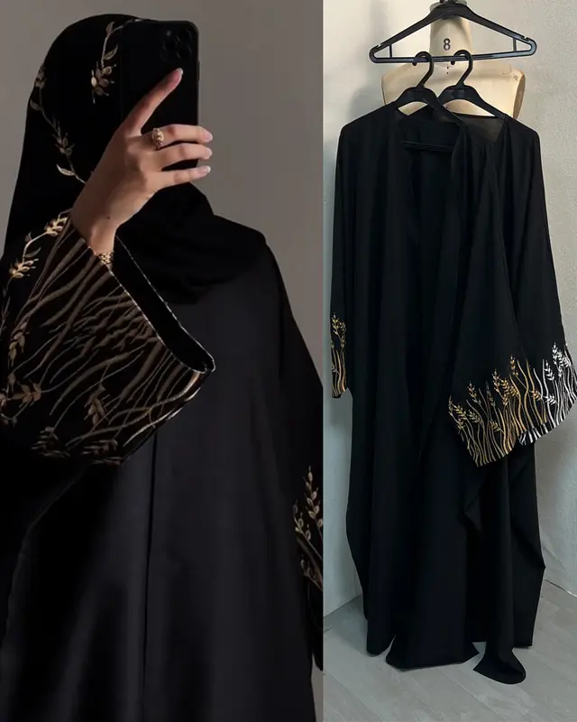 Gamis Abaya turki remaja Lebaran 2025 bordir terbaru 0