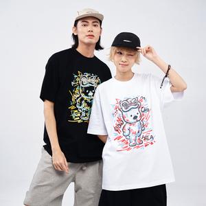 เสื้อยืดคู่รัก เฮฟวีเวท ผ้าคอตตอน 100% ทุกเพศ พลัสไซส์ เหมาะกับการพักผ่อน ชุดเอนกประสงค์ ขายดีที่สุด คอกลม สั้น ทรงหลวม มาใหม่ เหมาะสำหรับเล่นกีฬา