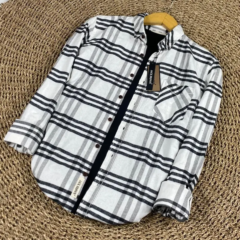 MAXIMUS.ID | Kemeja Flanel pria casual kemeja lengan panjang cowok JACKBROWN 1