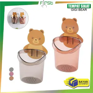 [COD] FH C452 Rak Tempel Tempat Sikat Gigi Bear Toothpaste Holder Serbaguna