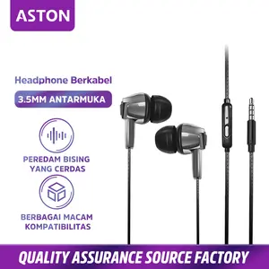 【Aston】Headset Earphone Gaming Music In-ear 3.5mm with Mikrofon Bass