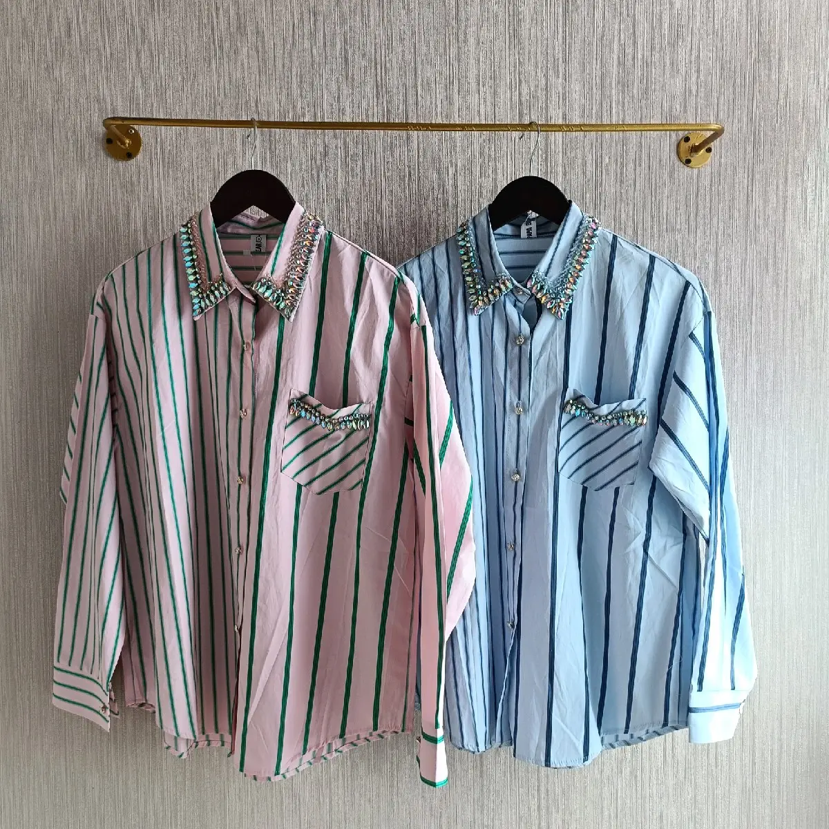 kemeja katun soroski motif salur bkk