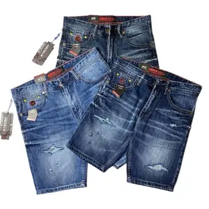 CELANA JEANS STECEN PENDEK PREMIUM Pria Biru Nyaman Standar