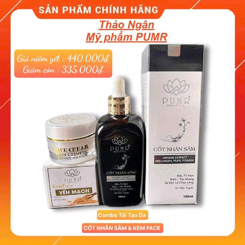 COMBO TÁI TẠO CỐT NHÂN SÂM + KEM FACE MẪU MỚI 2025 PUMR