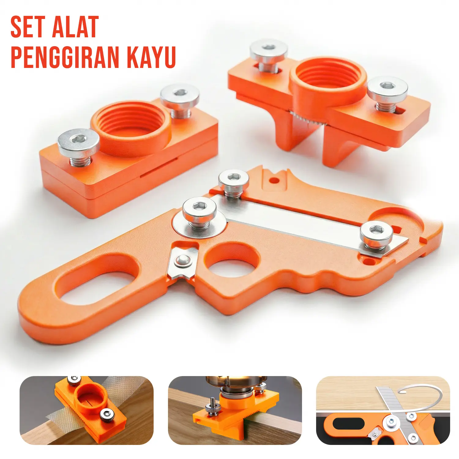 ALLEFIX Set Alat Pemotong Tepi Kayu dengan Bodi ABS Ringan Cocok untuk Kayu Laminasi dan Logam Ringan - 6897
