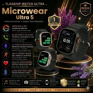 FLAGSHIP Microwear Ultra 5 Pro (Titanium / Reply chat / 8 ATM) WEARMax OS 26 Smartwatch Untuk Olahraga lari