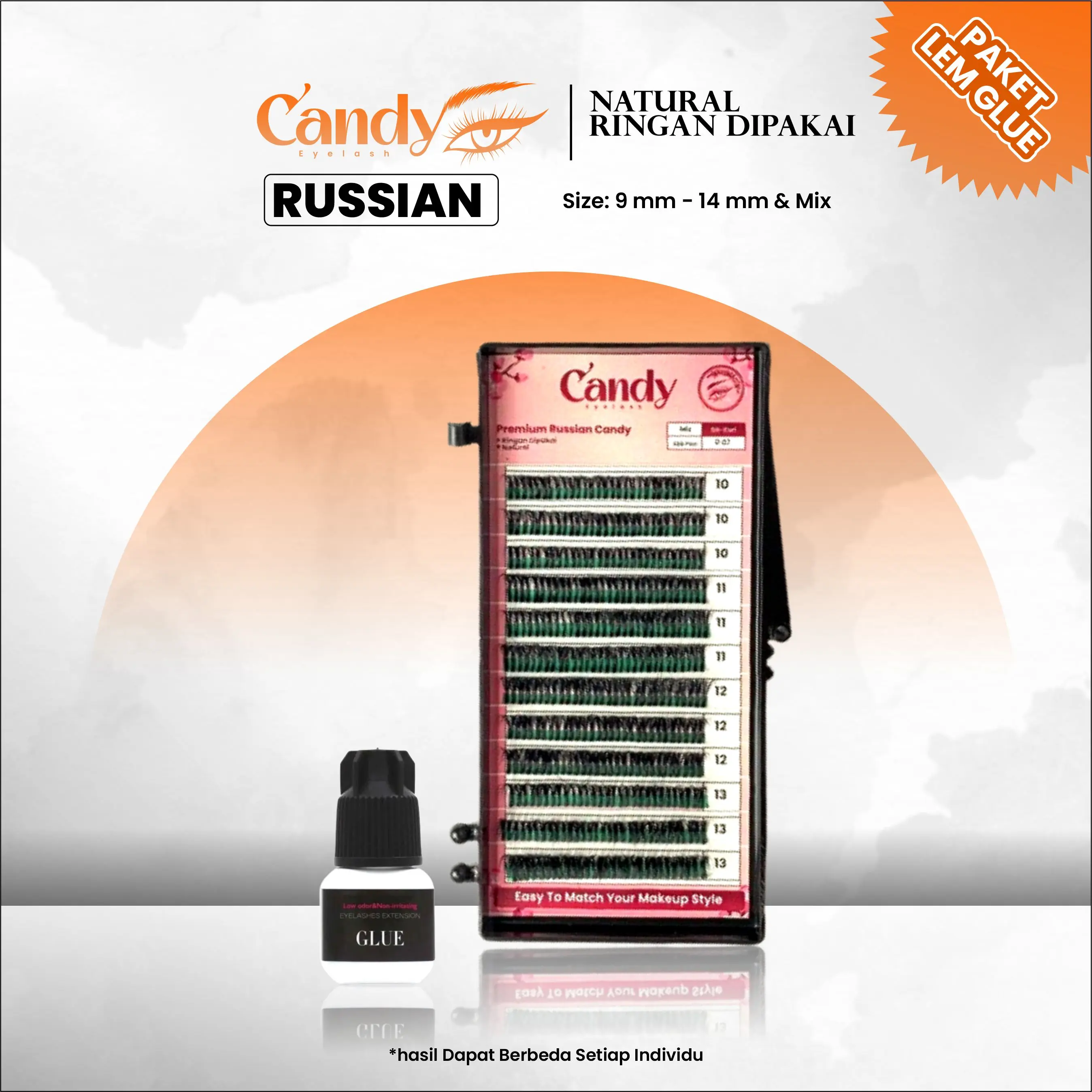 PAKET RUSSIAN DAN LEM BULU MATA CANDY EYELASH Bulumata