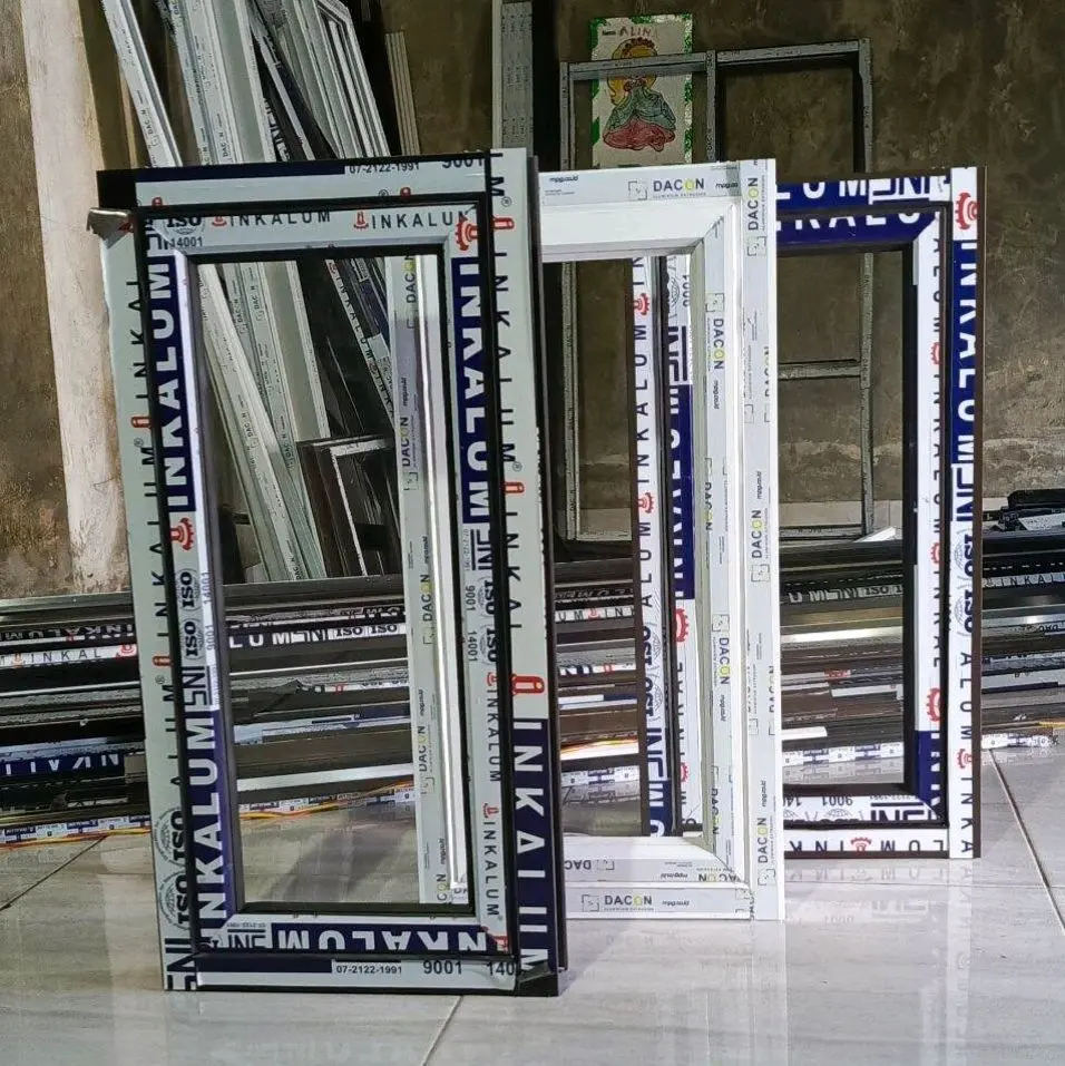 Jendela aluminium minimalis casement 80X50 Jendela dapur jendela kamar jendela rumah 1set tinggal pasang