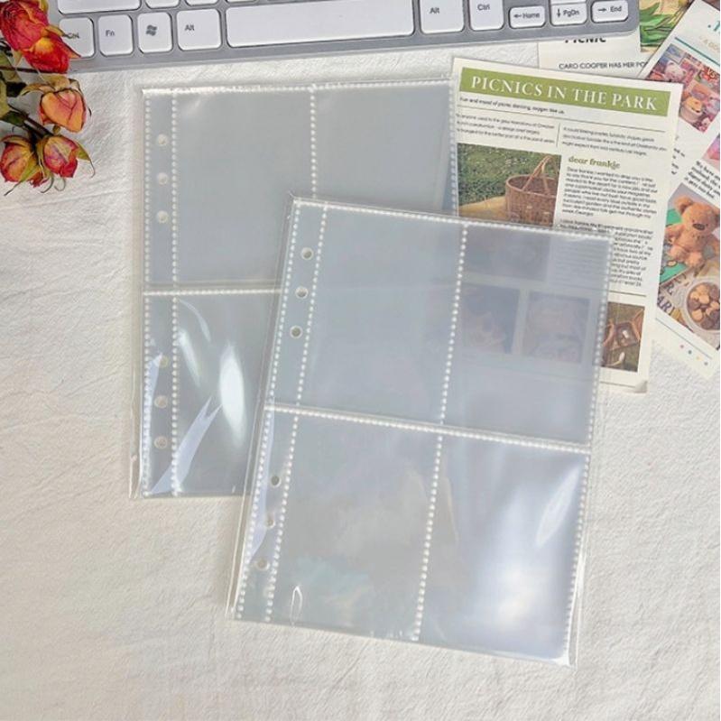 (10 lembar) ONE SIDE Sleeve Photocard Binder A5 Notebook Diary 6 Ring Clear Bening Plastik Foto 3