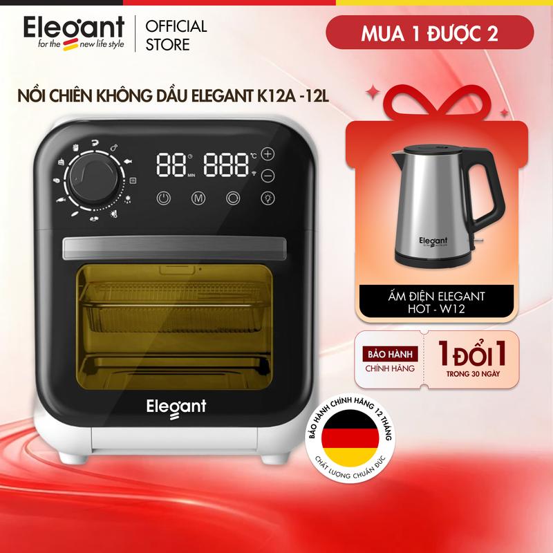 [ĐỘC QUYỀN BNCC] Nồi Chiên Không Dầu Elegant K12A 12L - Công suất 1800W, 12 chế độ nấu, Tiết kiệm điện năng