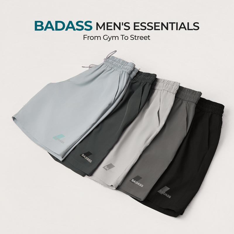 Quần đùi nam thể thao BADASS quần short gió chạy bộ tập gym đi biển mặc nhà thoải mái 360 Boutique - QSGOL607