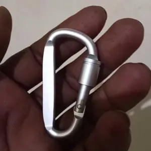Carabiner 6D Gantungan Aluminium dengan Drat Ulir Safety Lock Tebal