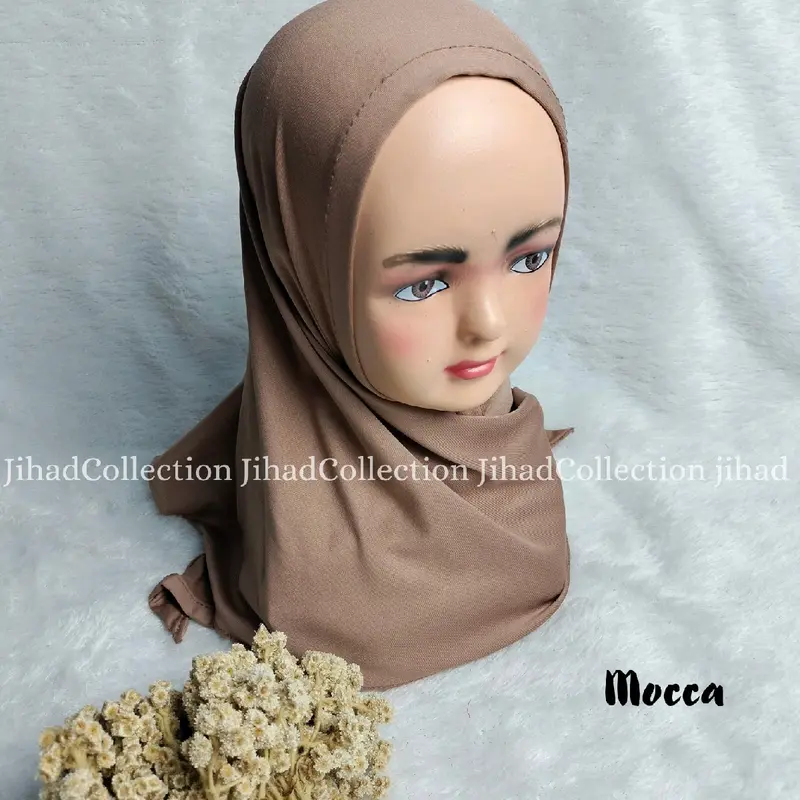 Jilbab Segitiga Instant Jersey anak 4-8thn || hijab instant segitiga Muslim 3