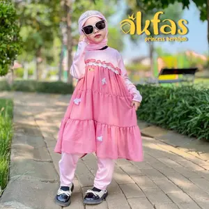 AKFAS - Satu Set Tunik Anak Perempuan Muslim – Tunik Anak Kekinian untuk Sehari-hari & Acara