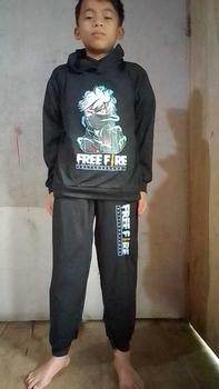 Product Review of Luwi Kids Setelan Sweater Hoodie Topi Anak Remaja Gambar FF Aura Baju Celana Fashion from A**i 1