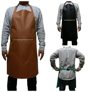 Apron pvc celemek masak kulit  Sintetis anti air dan minyak-celemek chef kitchen waterproof-celemek barista Tali -buat cuci piring custom