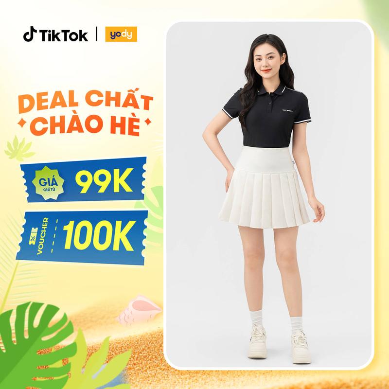 YODY Áo Polo Nữ Thể Thao Airycool Điều Hòa Thoáng Mát Mềm Mịn SAN7014