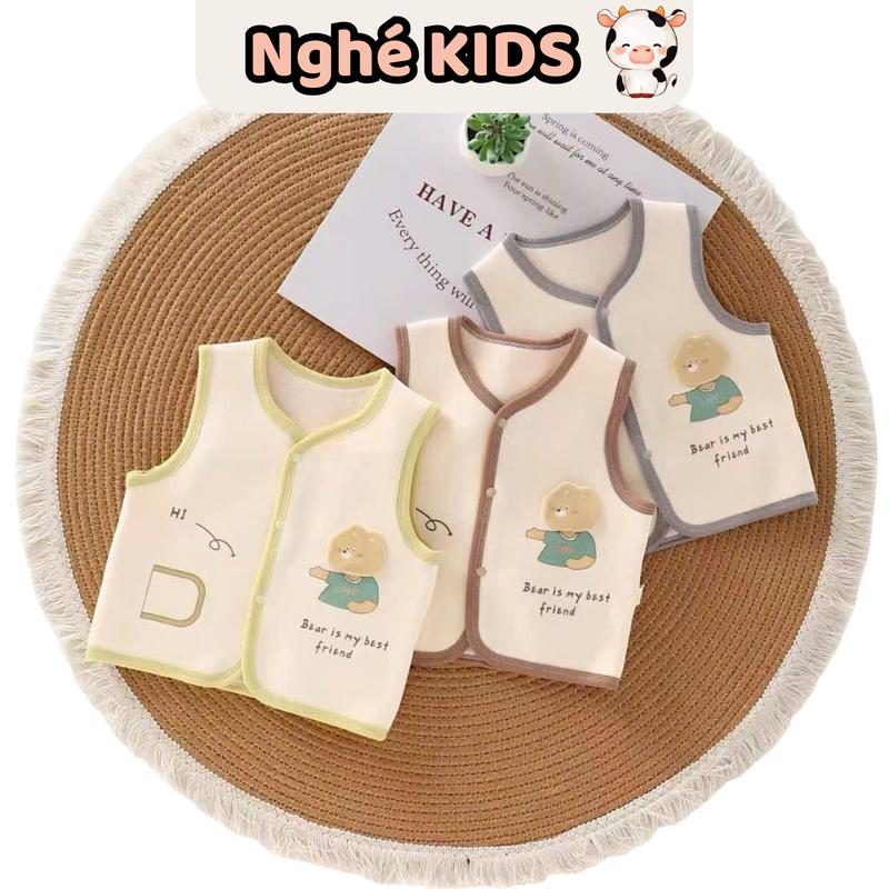  Áo Gile Cho Bé Sơ Sinh vải Nhung Mềm Mại Thu Đông Cho Bé Trai Bé Gái 4-11kg 