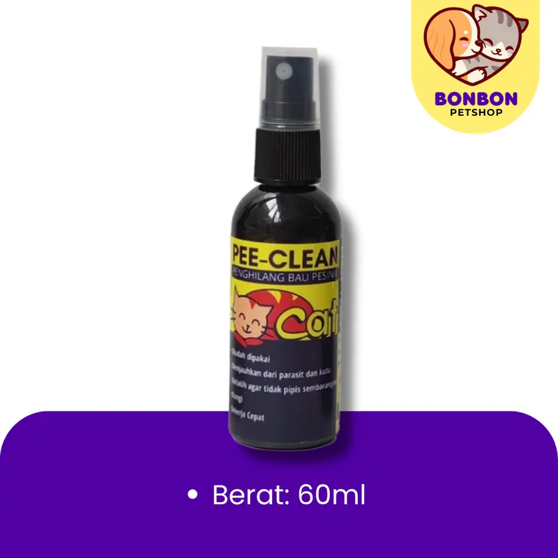 Pee Clean Penghilang Bau Pesing Pipis Urin Pup Kotoran Kucing Anjing Kelinci di Lantai Pasir Sofa Pee Cleaner Ampuh Original Penghilang Bau Pipis Kucing Semprotan Wangi 4