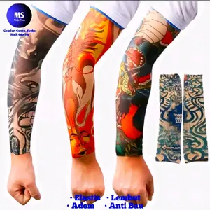 3 Pasang Handsock Manset Tato Slevee Pria Dewasa Random Motif Dan Warna / Sarung Lengan Tangan Panjang