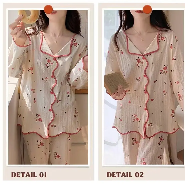 PIYAMA DEWASA KARAKTER LENGAN PANJANG IMPORT KATUN PAKAIAN WANITA TIDUR / BAJU TIDUR SETELAN CELANA PANJANG IMPORT 6