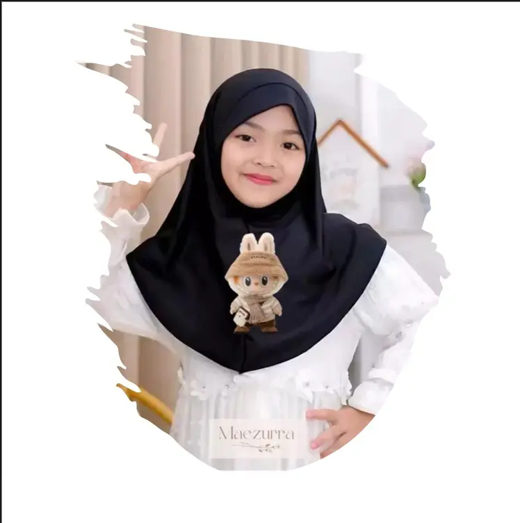 kerudung Labubu Anak perempuan Hijab anak instan Muslim 1