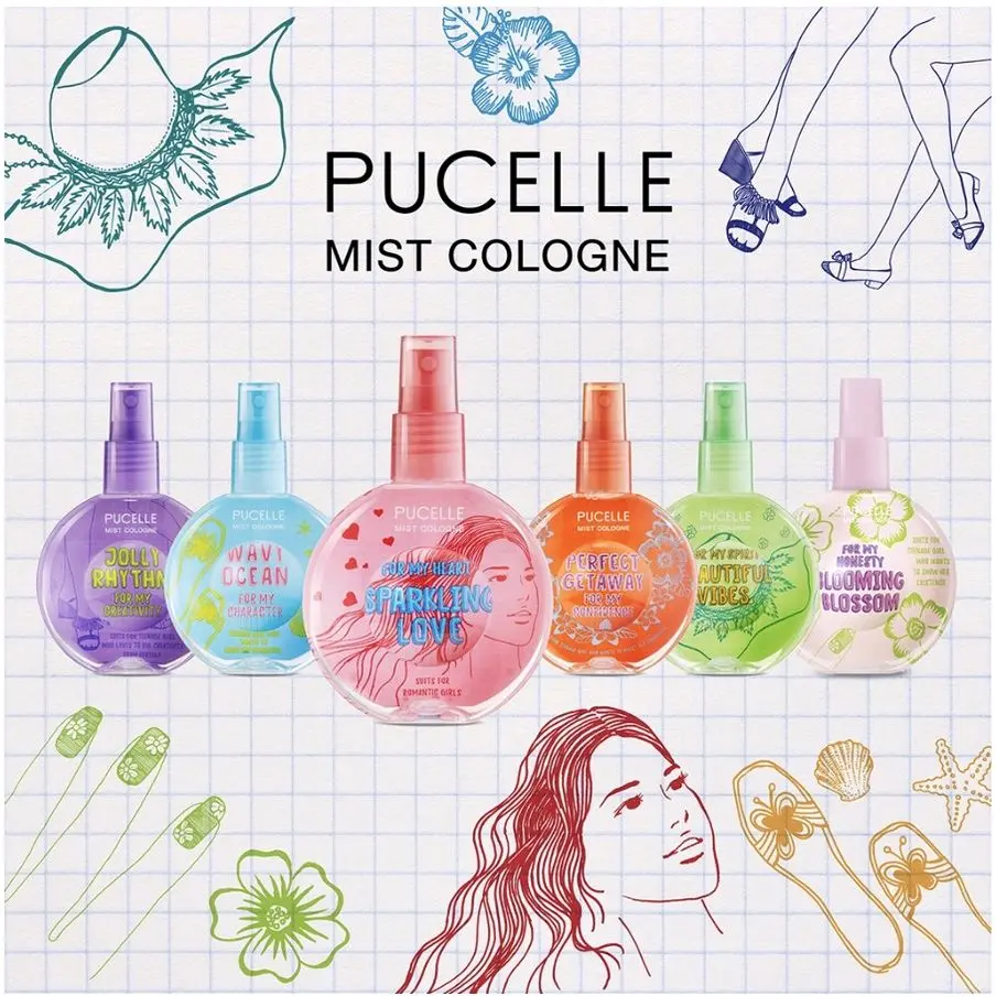 Pucelle Mist Cologne  150ml & 75ml parfum nya anak sekolah.