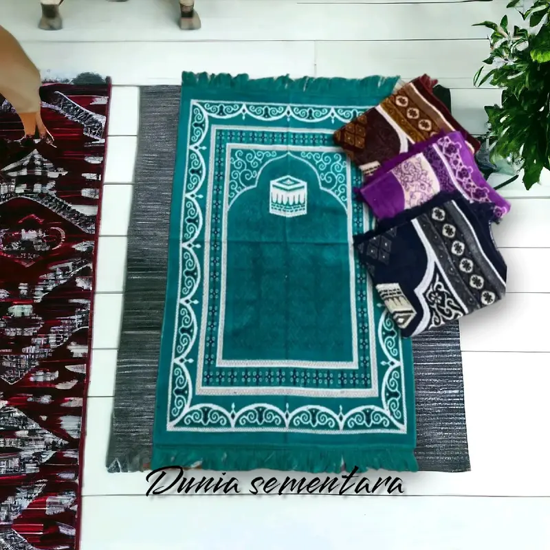 SAJADAH NURTEX SPIGEL WHITE/ BAHAN LEMBUT HALUS / Ukuran 70x110cm / SAJADAH OLEH-OLEH HAJI DAN UMROH / BISA JUGA BUAT TAHLILAN Tebal Muslim Motif Turki Bulu Rumbai 3