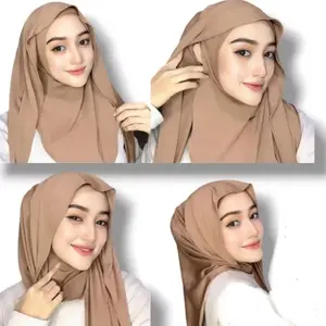 Pashmina Inner 2in1 Oval Hijab Pasmina Inner Jersey Wanita Muslim Cantik Kerudung Instan