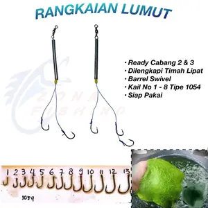 Kail Rangkaian Lumut ( Dapat 3 Bungkus Rakitan ) Cocok Untuk Nila, Munjair, Ikan Mancing Pancing