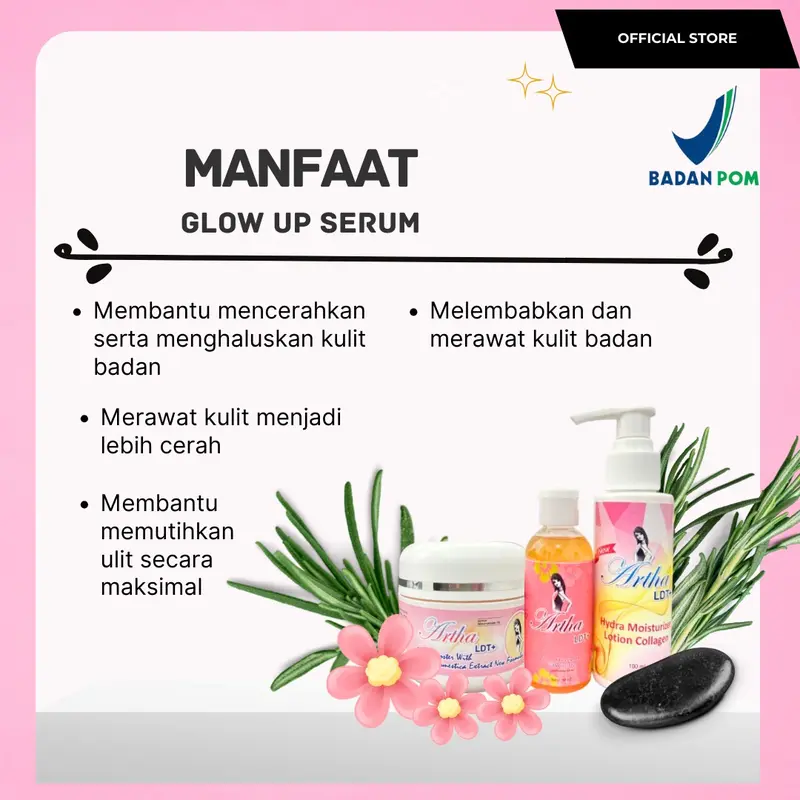 [ARTHA LDT] SPECIAL PROMO - PAKET GLOW UP SERUM ( lotion + booster + aha body serum) FREE POUCH 3