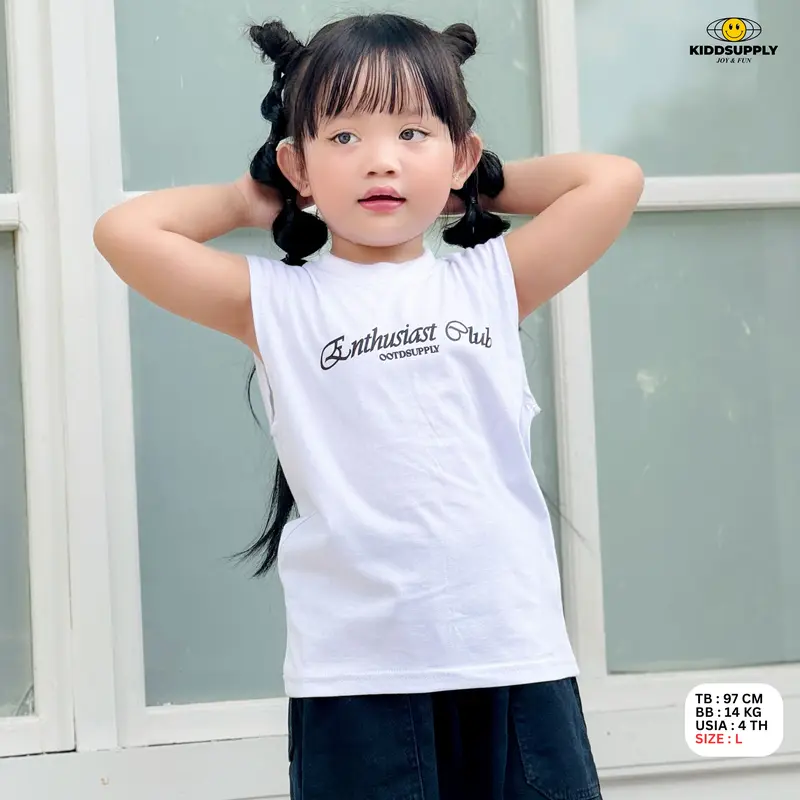 KiddSupply Sleeveless Kaos Anak Oversize Royal Fushion | Kaos Anak Tanpa Lengan | Anak Unisex TSSG006 2