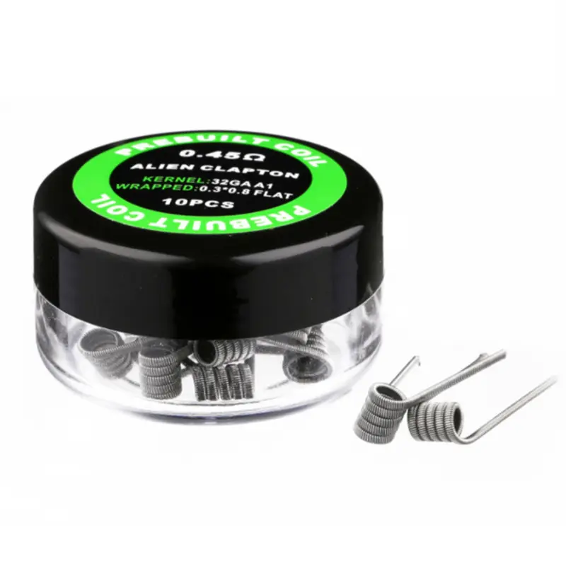 Cuộn dây Alien Clapton xoắn, cuộn dây RDA, cuộn dây quấn sẵn, 10 cái / hộp, 0.45ohm, A1 2