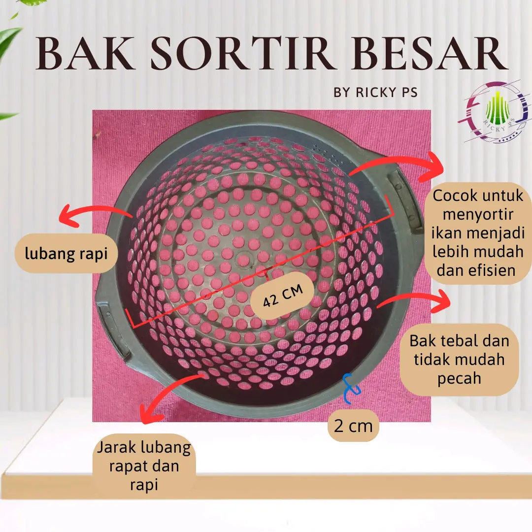 DIJAMIN TEBAL, BAK SORTIR BESAR WARNA HITAM UNTUK MENYORTIR IKAN