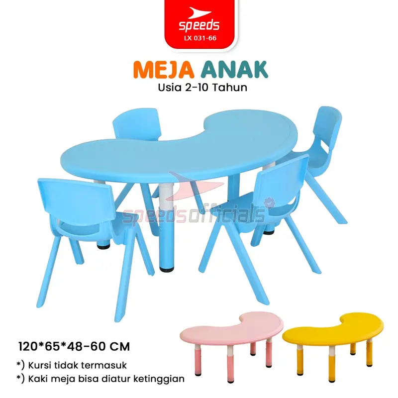SPEEDS Meja Belajar Anak Colorful Bulan Moon Table Meja TK Paud Warna Warni Kids Table 031-66 0
