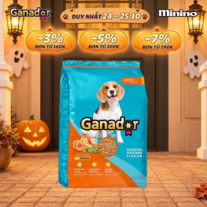 Thức ăn hạt Ganador cho chó trưởng thành vị Bò/Gà nướng 3kg