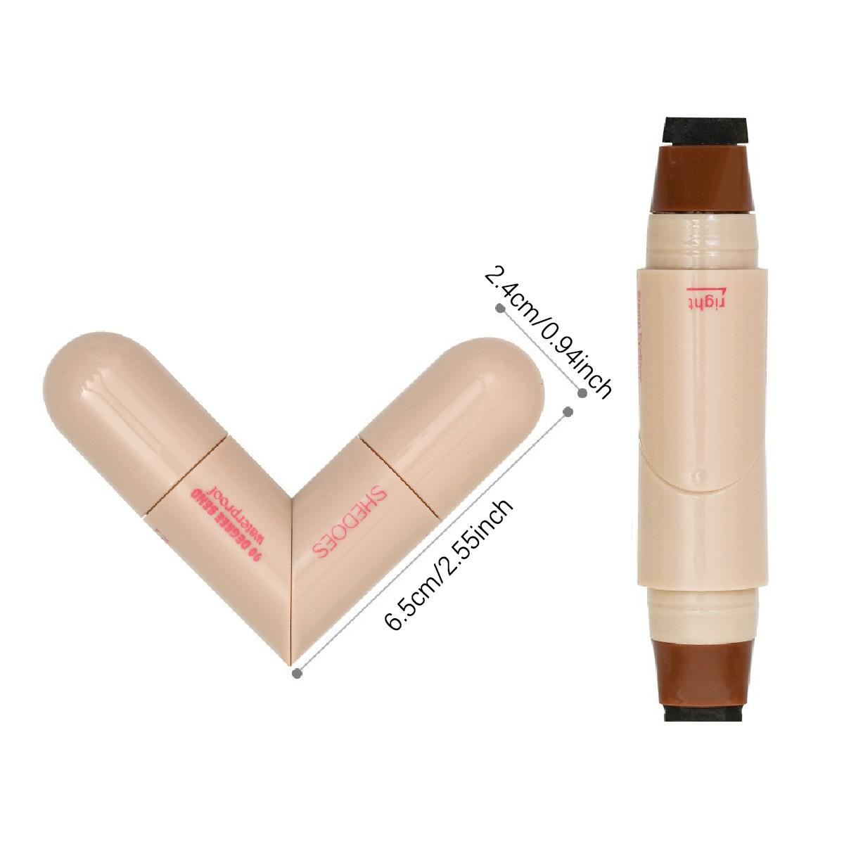 Double-Sided Rotating Design Eyeliner Stamp Pen, Brown & Black Waterproof Sweatproof Smudge-Free Makeup Tool, Perfect for Beginners Quick Eye Makeup, Enhance Eye Makeup