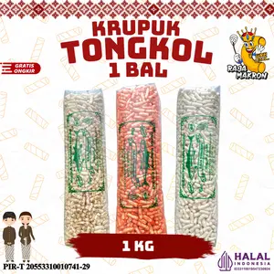 KRUPUK TONGKOL Original, Balado dan Lombok ijo Hijau Pedas Cemilan Food Snack kerupuk 500gr & 1kg