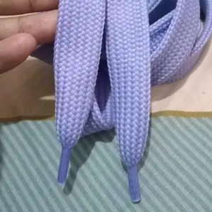 tali sepatu gemuk lebar 2 cm warna ungu ujung mika harga per 2 tali