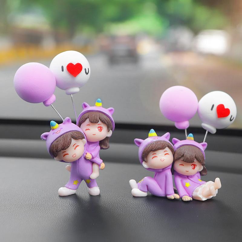 Trang trí nội thất, trang trí xe hơi, phụ kiện bé gái và cặp đôi, 5cm, pvc, bong bóng tím, trang trí nội thất văn phòng, khủng long bé và kỳ lân dễ thương, màu tím, phiên bản mới nhất