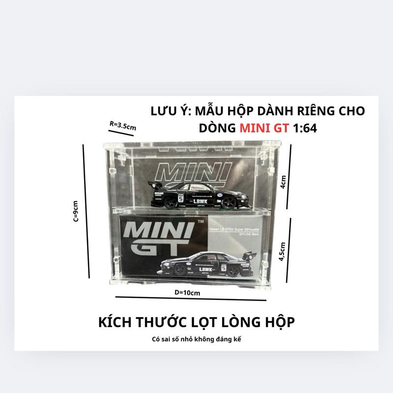  BOX MICA TRƯNG BÀY MÔ HÌNH XE MINI GT tỷ lệ 1:64   tự lắp ráp  không bao gồm xe. 