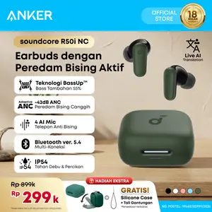 (NEW LAUNCH) Soundcore Anker R50i NC Earbuds Adaptive Noise Canceling Headset Earphone Bluetooth 5.4 TWS Low Latency for Game Long Battery 4 Mics IP54 -A3959