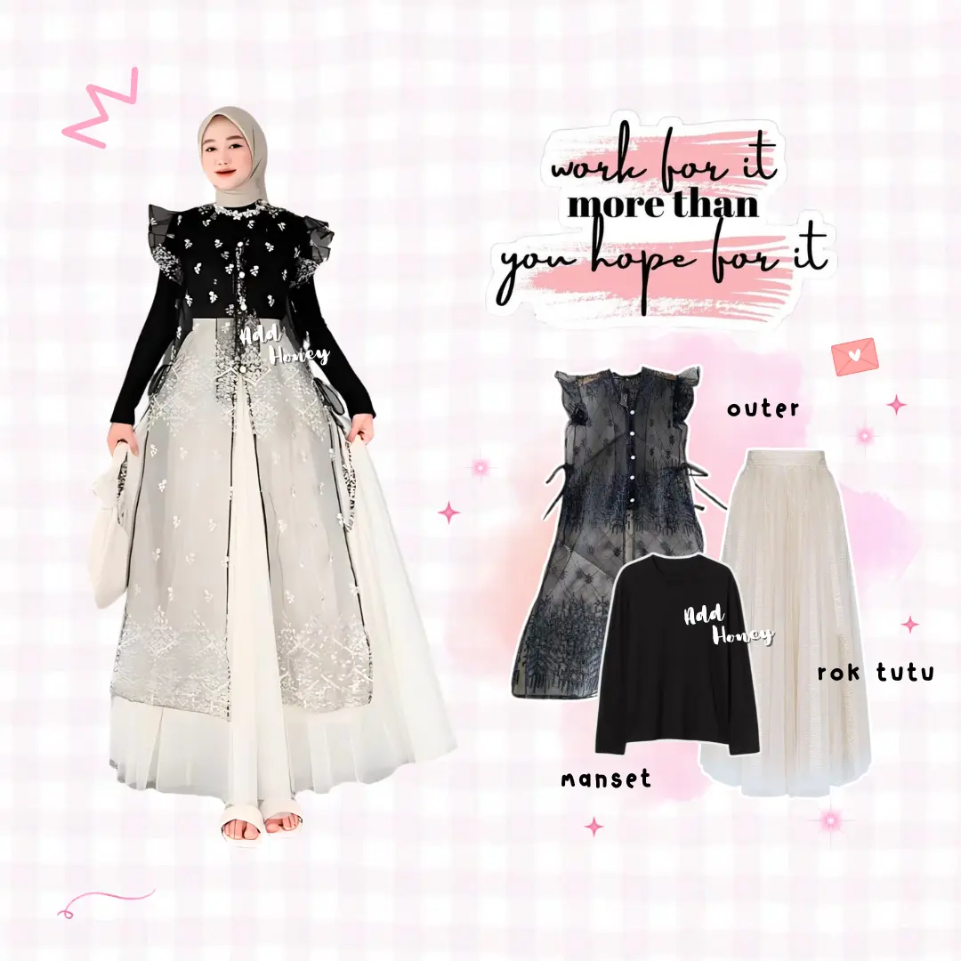 Set Outfit Lebaran Hijab 2025 Kekinian (Outer Brokat Inner Rok Tutu Premium) OOTD Korean Style AH133 Muslim Wanita Baju Setelan Remaja Kulot Atasan Dewasa Gamis Katun