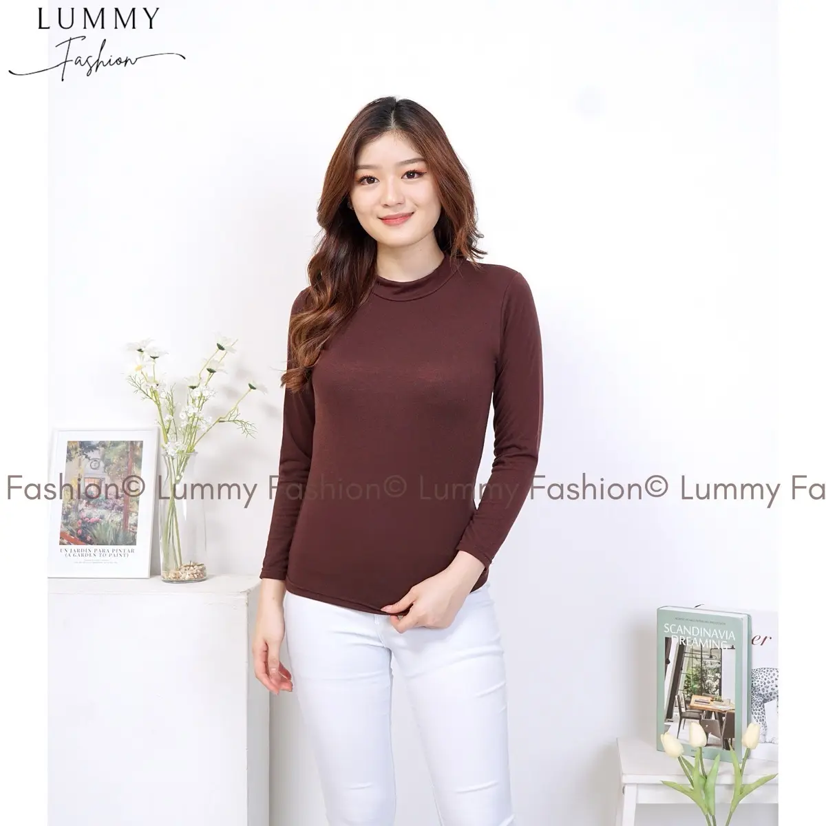 Manset Wanita Kerah Tinggi / Inner / Manset Baju High Neck / Manset Hitam / Manset Putih
