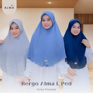 ALMA - Hijab Bergo instan Alma Rania L Ped Jersey Premium // Kerudung Bergo Instan Daily Menutup Dada L