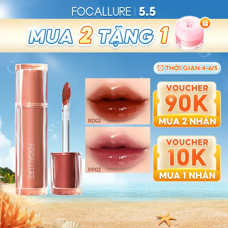 【Mua 2 với giá 159K】FOCALLURE Pro Stain Son Tint Bóng Hỗ Trợ Dưỡng Ẩm Hỗ Trợ Chống Dính Cốc Có Sắc Tố Màu Cao Cho Môi Trong Trẻo Rạng Rỡ