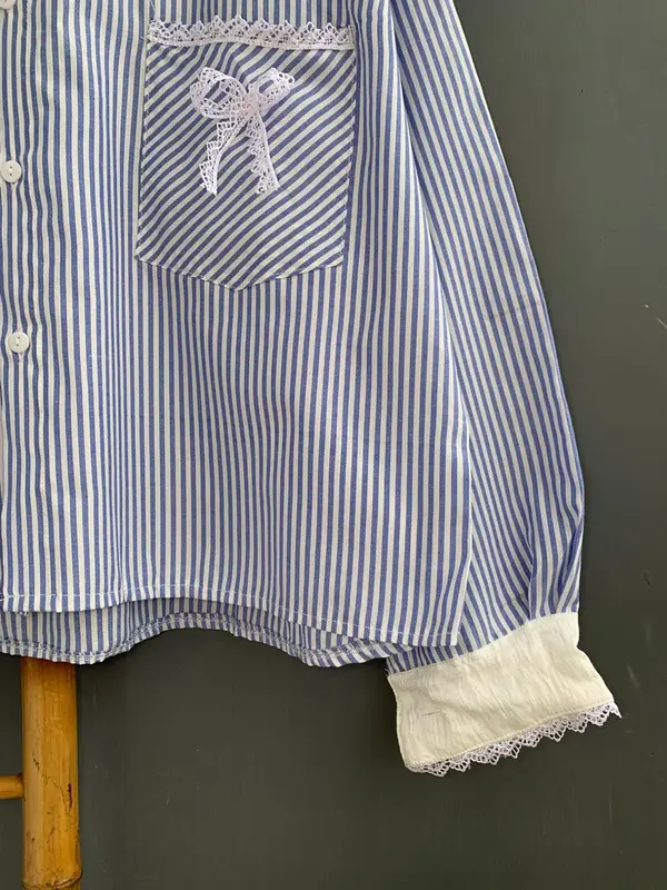 Lulu blouse strip salur premium LD 110 120 130 140 kemeja crop jumbo 1